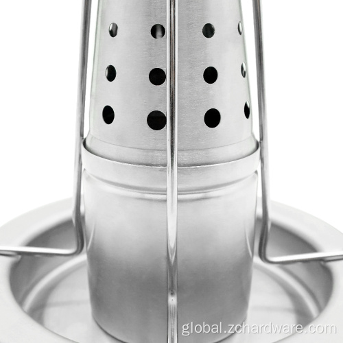 Chicken Roaster Stand With Pan Detachable Vertical Chicken Roaster Stand With Pan Manufactory